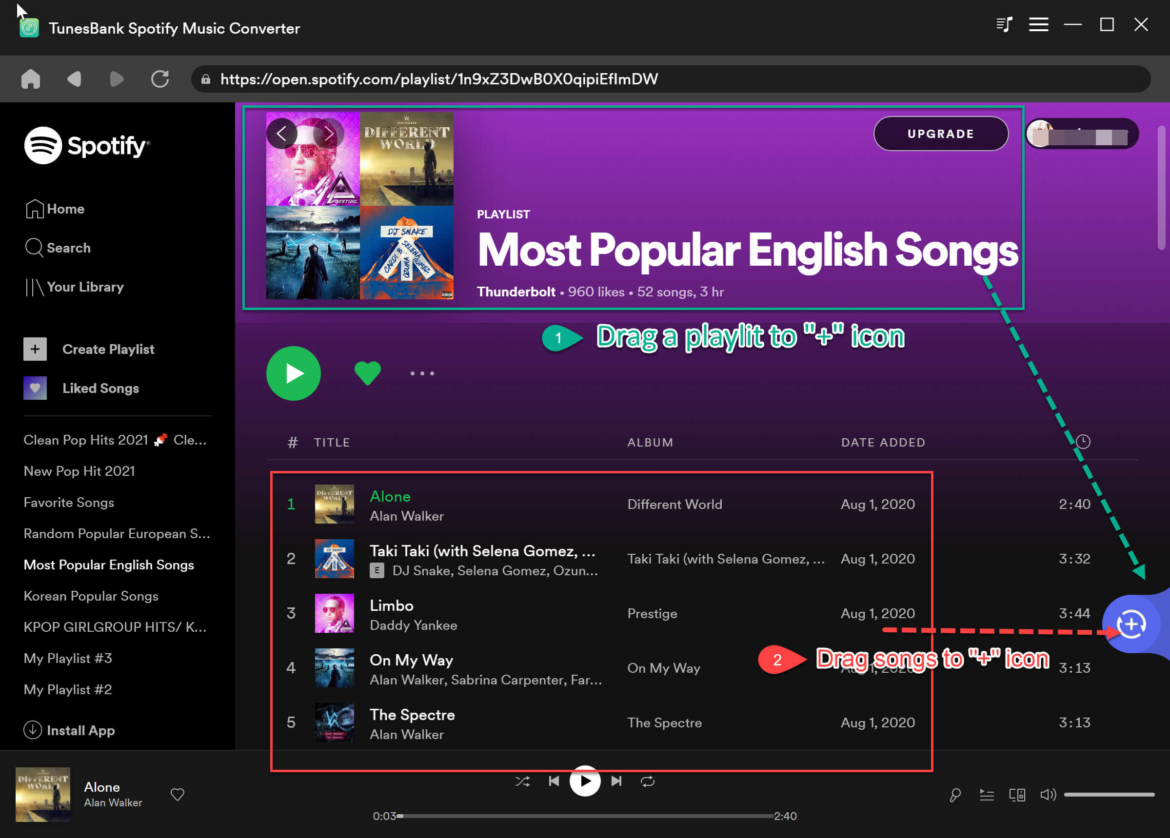 launch spotify music converter and add music