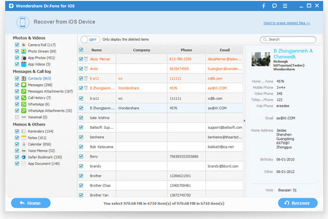 Preview and Recover data from iPhone 6/6 plus