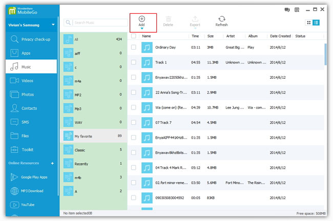 transfer music downloads from android to windows 10